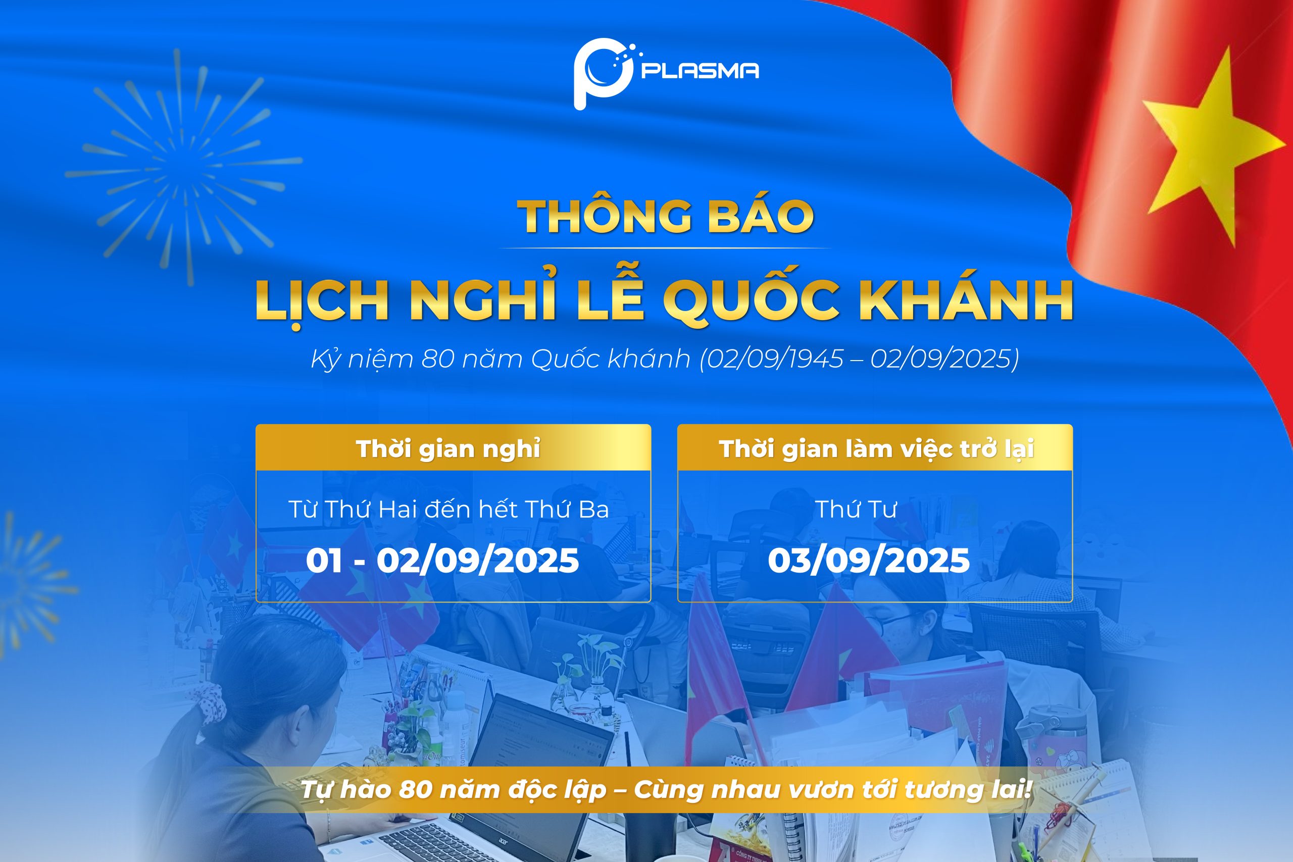 Thông báo lịch nghỉ lễ Quốc Khánh 2/9/2025
